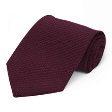 Load image into Gallery viewer, Rolled wine colored knit textured tie on a white background