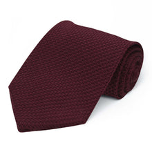 Load image into Gallery viewer, Rolled wine colored knit textured tie on a white background