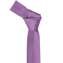 Load image into Gallery viewer, A wisteria skinny tie with a knot