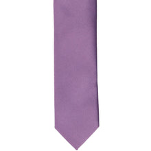 Load image into Gallery viewer, The front of a wisteria skinny tie, laid flat