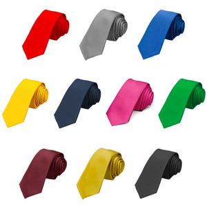 Classic Solid Color Skinny Neckties, 10-Pack