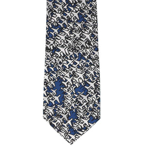 Front view blue and gray airplane necktie