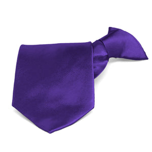 Amethyst Purple Solid Color Clip-On Tie
