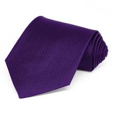 Load image into Gallery viewer, Amethyst Purple Herringbone Silk Extra Long Necktie