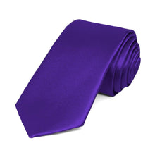 Load image into Gallery viewer, Amethyst Purple Slim Solid Color Necktie, 2.5&quot; Width