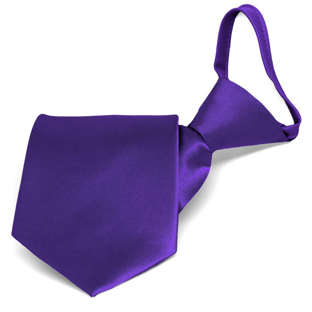 Amethyst Purple Solid Color Zipper Tie