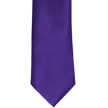 Load image into Gallery viewer, The front of an amethyst purple solid tie, laid out flat