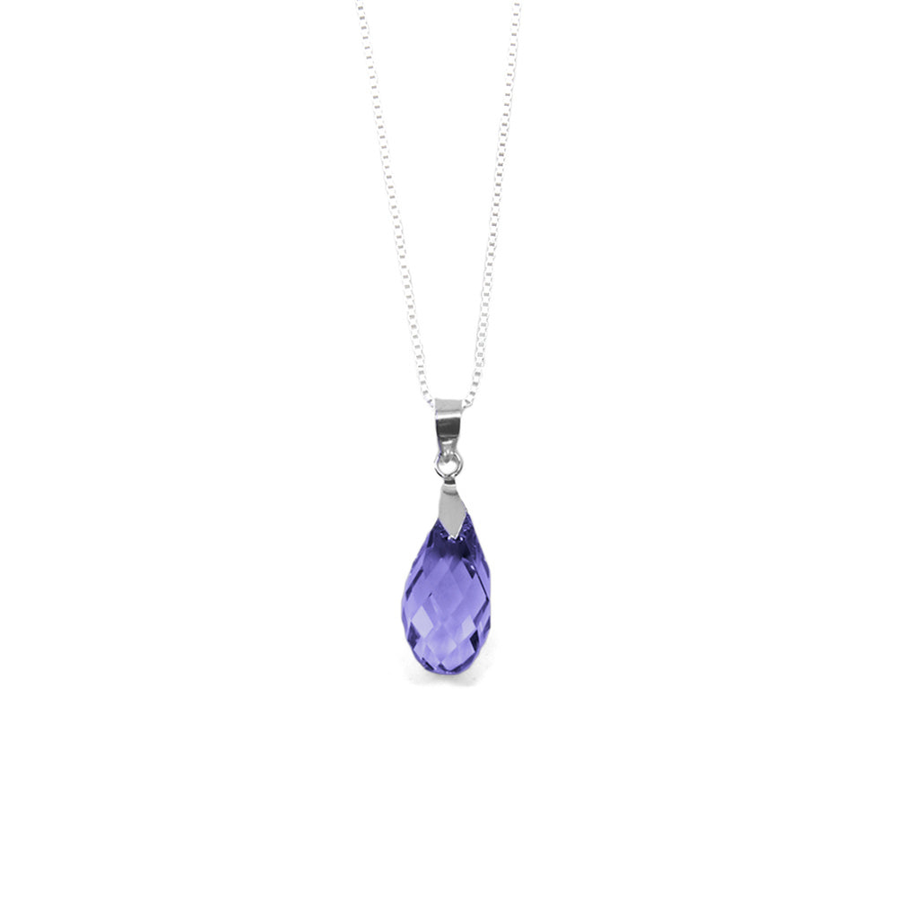 Amethyst Purple Briolette Crystal Necklace