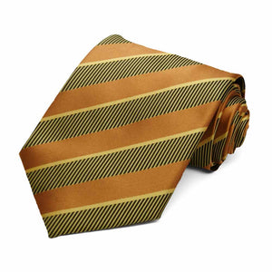Antique Gold and Light Gold Lancer Striped Necktie