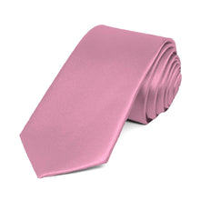 Load image into Gallery viewer, Antique Pink Slim Solid Color Necktie, 2.5&quot; Width