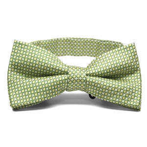 Light green grain pattern bow tie, front view