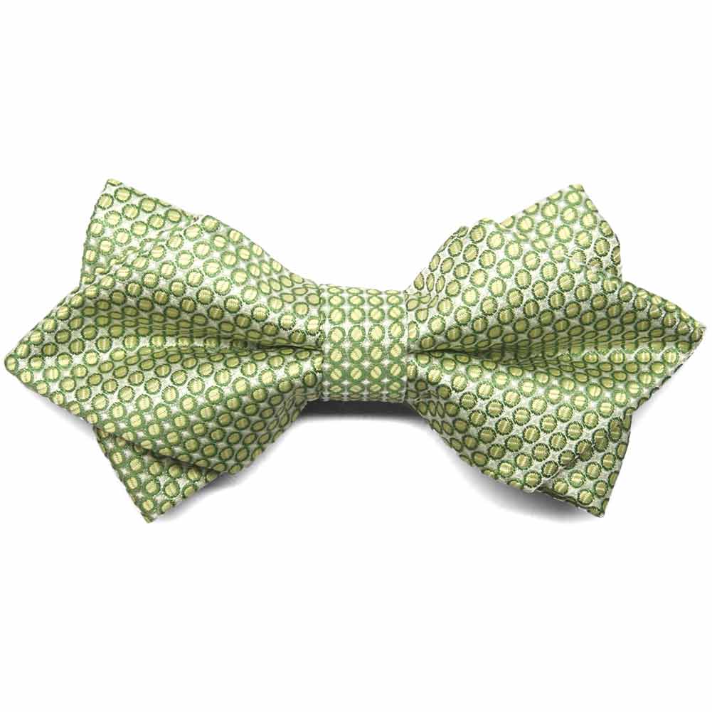 Apple Green Grain Pattern Diamond Tip Bow Tie | Shop at TieMart ...