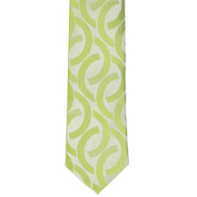 Load image into Gallery viewer, Apple green link pattern slim tie, front bottom view