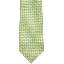 Load image into Gallery viewer, Flat front view of a light green grain pattern necktie