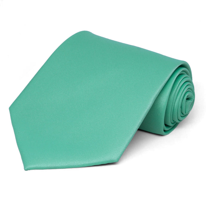 Aquamarine Extra Long Solid Color Necktie