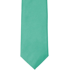 Front view of an aquamarine solid tie