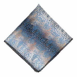 Pocket square with blue scattered dot pattern