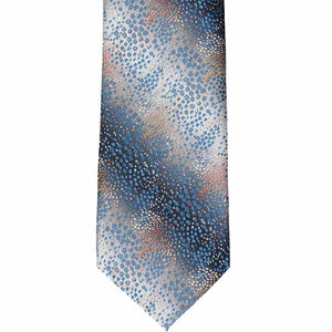 Front view of blue scattered dot pattern tie