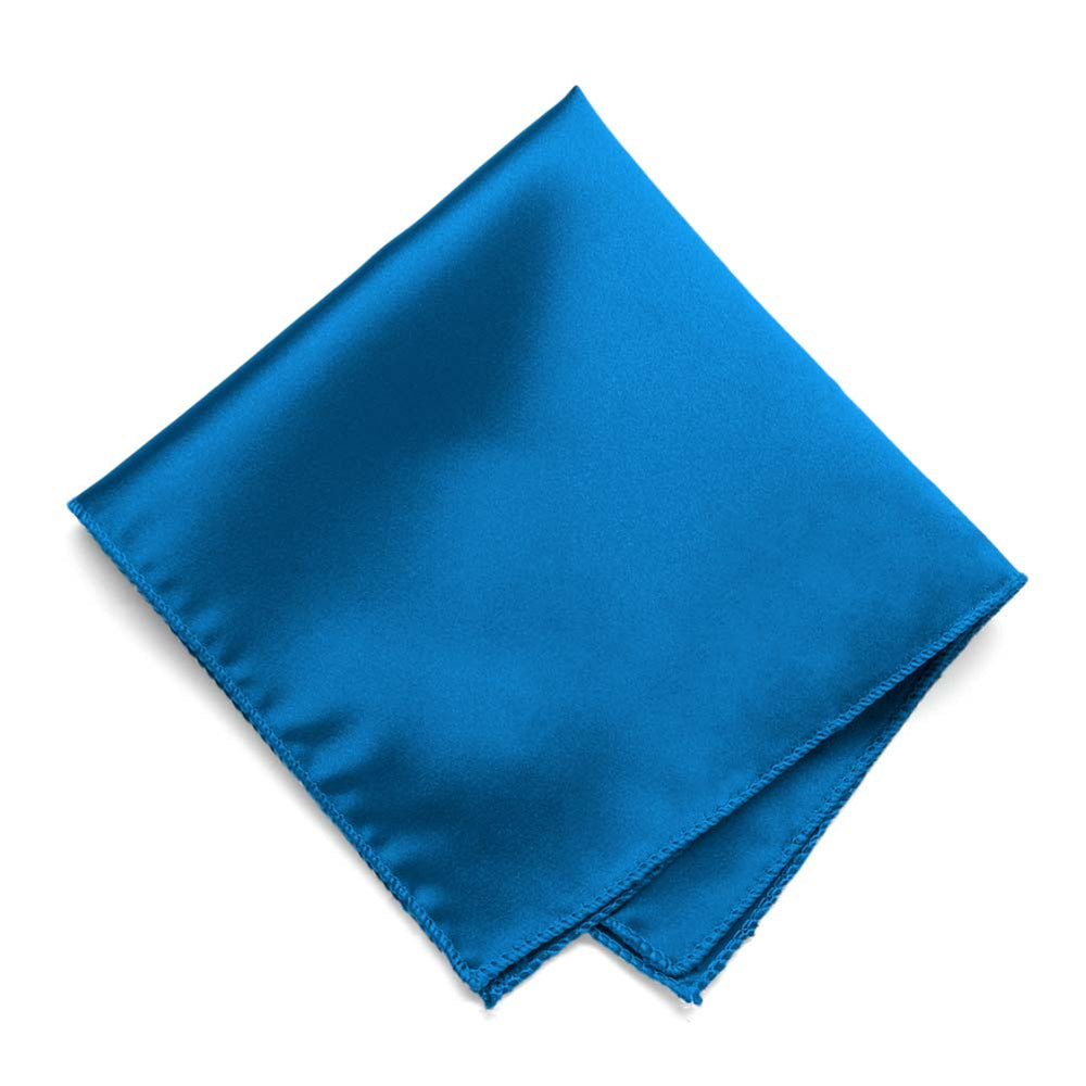 Azure Blue Solid Color Pocket Square