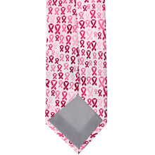 Load image into Gallery viewer, Back view of a pink ribbon pattern xl tie