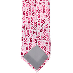 Back view of a pink ribbon pattern xl tie