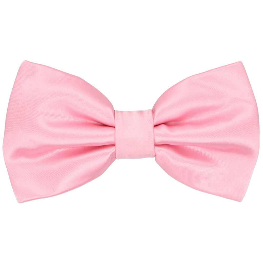 Bright pink pre-tied bow tie, front view