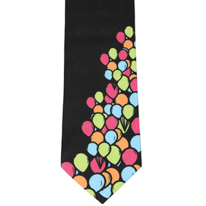 Front view back necktie with balloon pattern