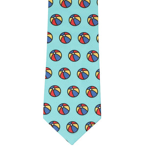 Front view beach ball novelty tie in blue