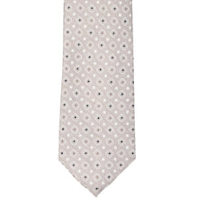 Load image into Gallery viewer, Front view of a beige geometric patterned necktie