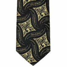 Load image into Gallery viewer, Black and Gold Chadwick Paisley Necktie
