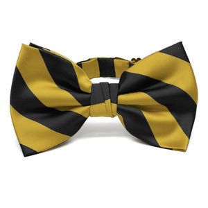 Black and Gold Striped Bow Tie