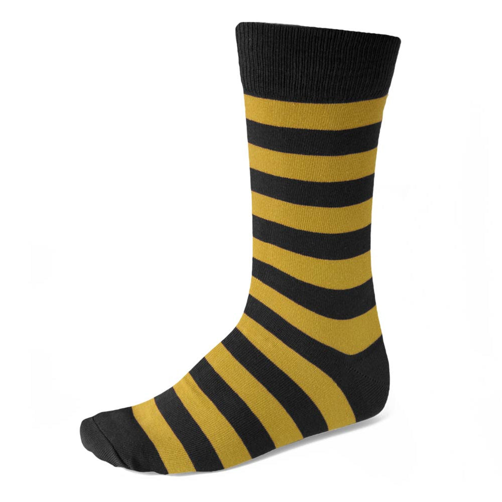 Men's black and gold striped sock