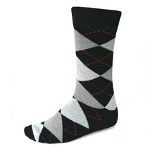 Load image into Gallery viewer, Men&#39;s Black and Gray Argyle Socks