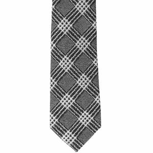 Black and gray wool plaid tie