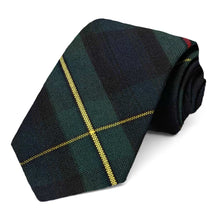 Load image into Gallery viewer, Dark plaid tie in hunter green and navy blue