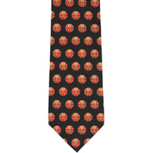 Load image into Gallery viewer, Front view of a basketball pattern necktie