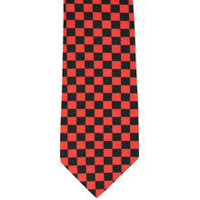 Load image into Gallery viewer, Front view red and black checkered tie