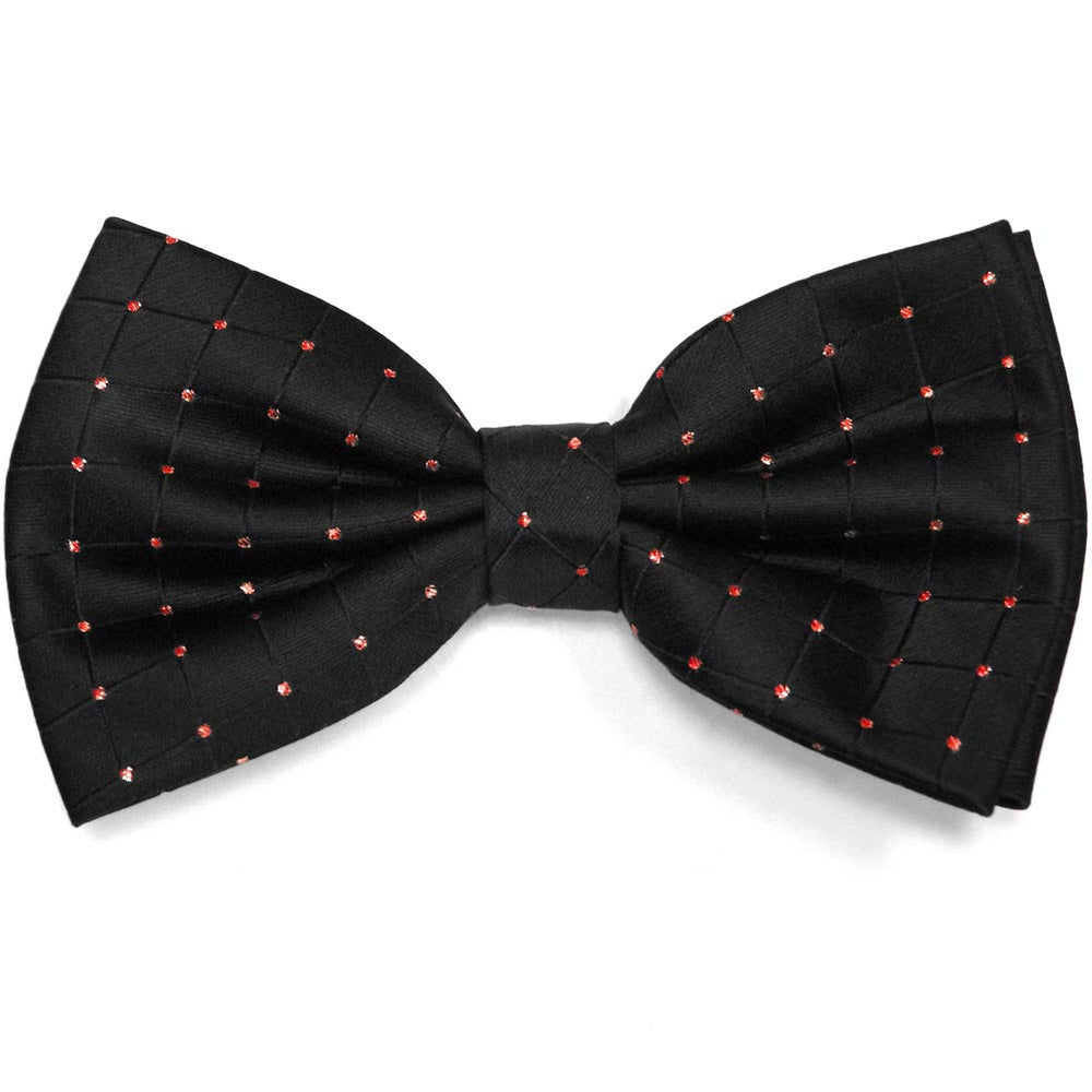 Black and Red Danbury Grid Bow Tie
