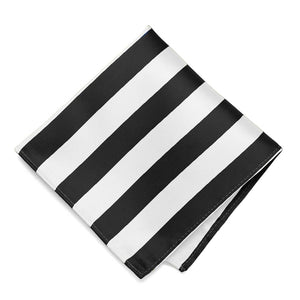 Black and White Striped Pocket Square