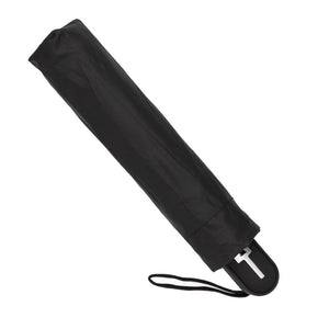 Black compact umbrella in case