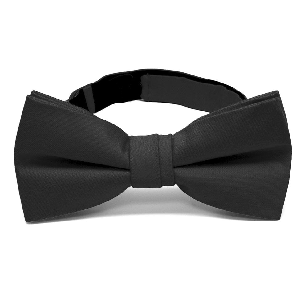 Solid black pre-tied bow tie