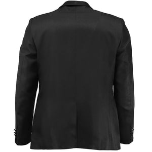 Back view of a black suit jacket