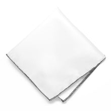 Load image into Gallery viewer, Black Tipped White Pocket Square