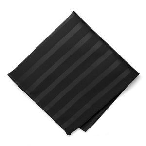 Black Elite Striped Pocket Square