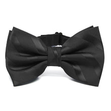 Load image into Gallery viewer, Black Elite Striped Bow Tie