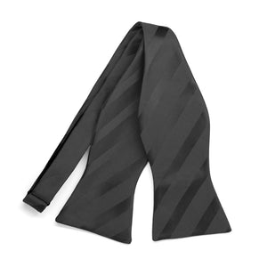 Black Elite Striped Self-Tie Bow Tie