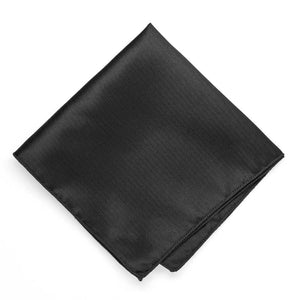 Black Herringbone Silk Pocket Square