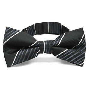 Black and white plaid bow tie, close up front view