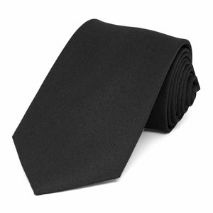 Black Matte Finish Necktie, 3" Width