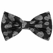 Load image into Gallery viewer, Black Ivanhoe Paisley Bow Tie